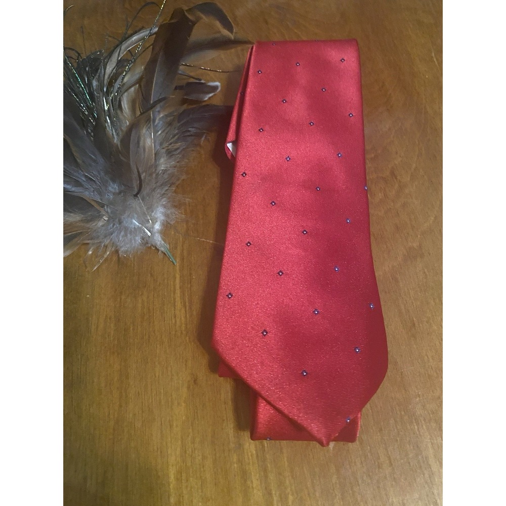 Men Silk Red Black Pointed Neck Tie Classic Adjustable
